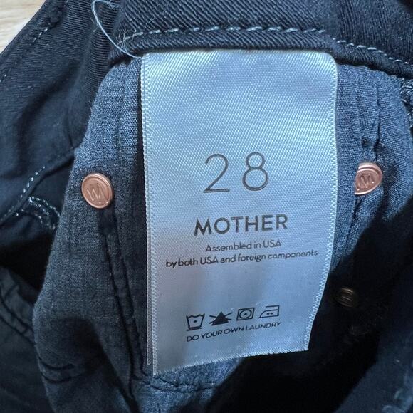 Mother The Looker Frayed Ankle Jeans in Black Skinny Jeans Women's 28 - Picture 7 of 10